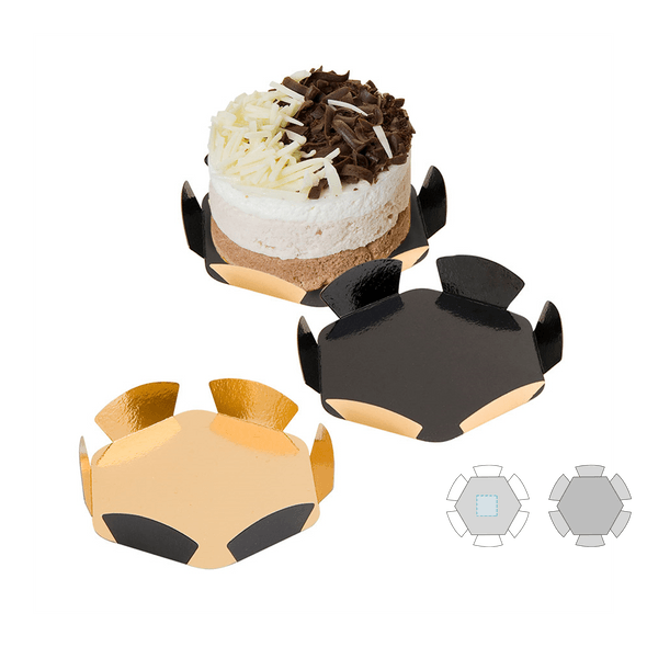 Goldene/schwarze Teigkartonscheibe